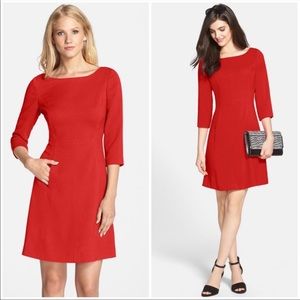 Vince Camuto Crepe A-Line Dress in 🍒Red w/…